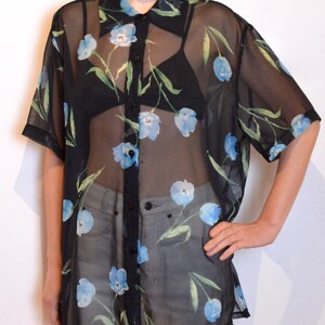 90s Pleated Chiffon Blouse (S/M)