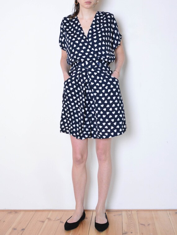 navy and white playsuit