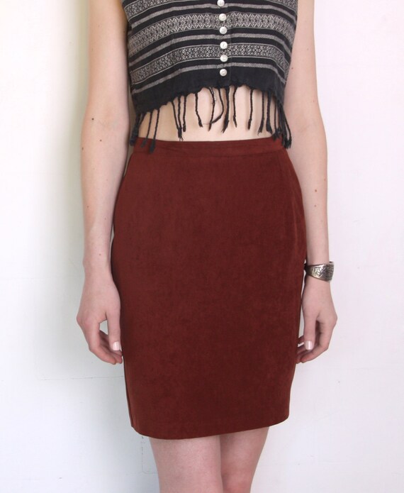 Faux suede high waisted skirt hot sale