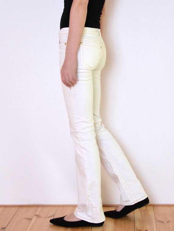 vintage Roberto Cavalli white flared jeans, nauti… - image 3