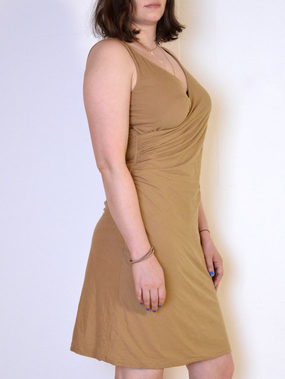 90's beige Ralph Lauren wrap dress, plus size jer… - image 2