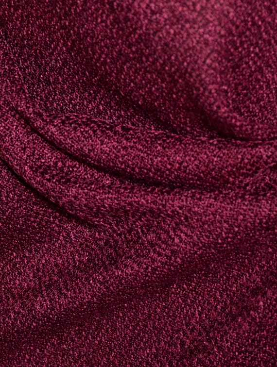 70's burgundy knit dress, dark red bouclé dress w… - image 2