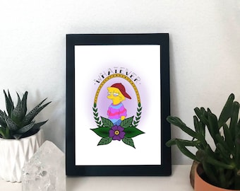 Lisa Simpson 'Whatever' 5x7 Print, The Simpsons Wall Art