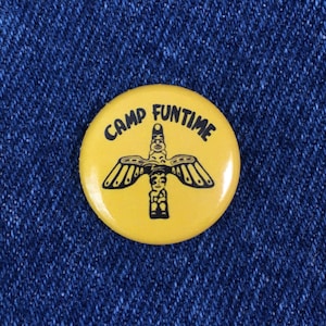 Camp Funtime Debbie Harry Blondie 1&quot; Pinback Button, 70s 80s Music Pin