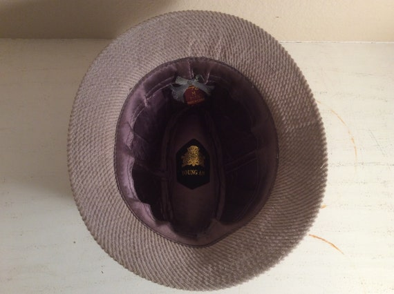 Vintage Young An Gray Corduroy Bucket Fedora Hat … - image 7