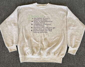 Tultex VTG Maximum Sweats Sweatshirt Gray Grandpa Definition Oversize Print XL