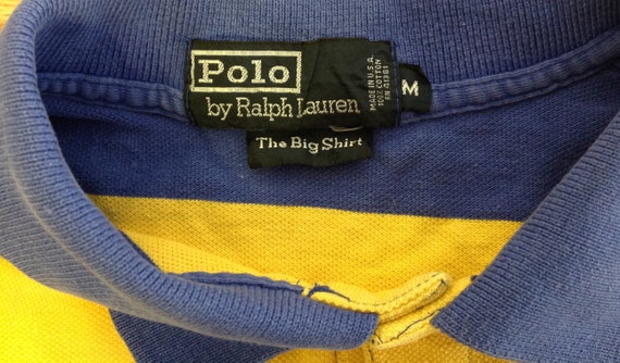 Vintage Polo Ralph Lauren Big Shirt Polo Shirt Purple Yellow