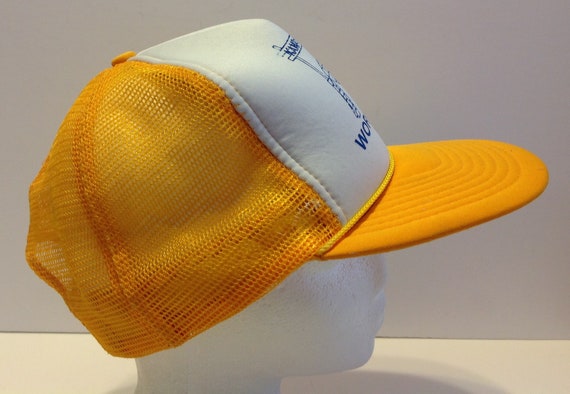 Vintage Kamp Kiwanis Snapback Trucker Hat Yellow … - image 5