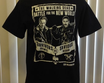 The Walking Dead Graphic T Shirt “Battle For The New World” Grimes Megan Large