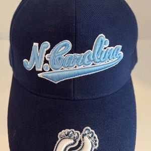 North Carolina Tar Heels Hat Blue Strap Back Blue White Feet On Brim Daeho