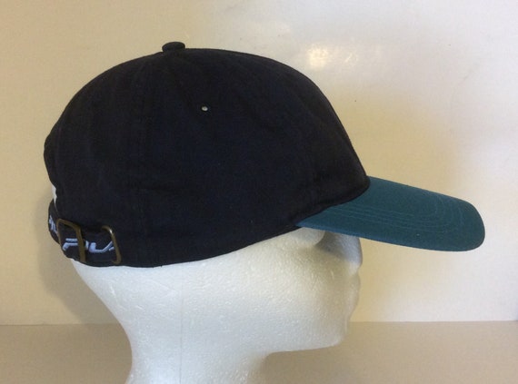 Fila Vintage 90s Strapback Hat Offset “F” Logo Bl… - image 4