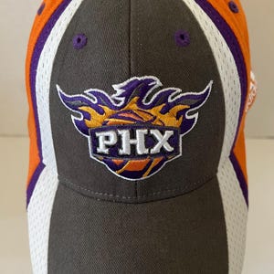 Phoenix Suns Hat Fitted Stretch Adidas Gray Orange Mesh Embroidered Logo Patch