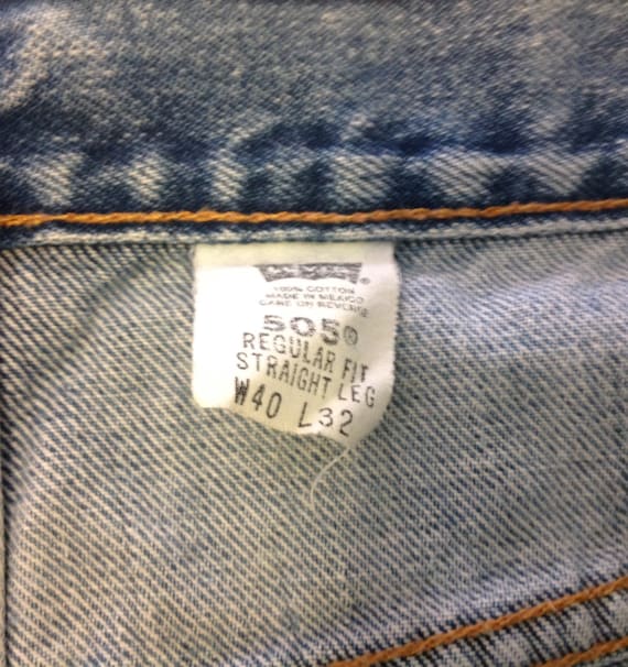 Vintage 90s Levis 505 40x32 Faded Distressed Blue… - image 4