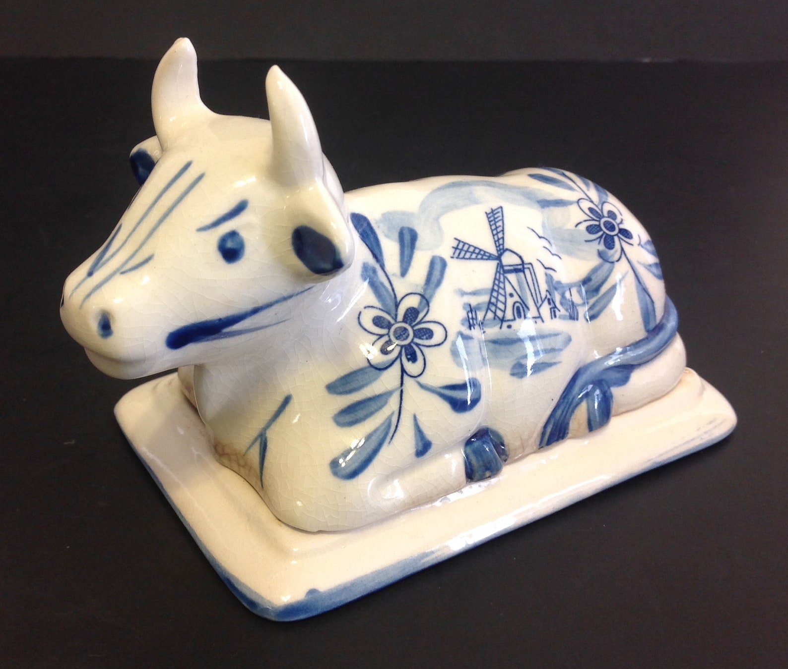 Delft Blue Ceramic Cow Condiment Set 6 Piece Butter Sugar Etsy
