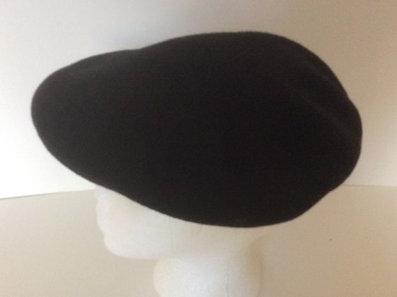 Vintage Dockers Black Wool Blend Beret Hat Brown … - image 3