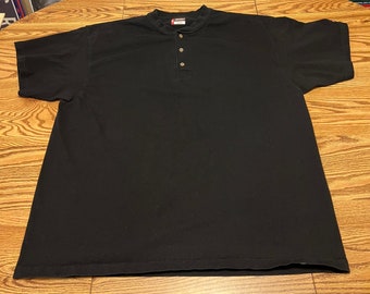 Dickies Mens 3XL Henley T-Shirt Black Short Sleeve