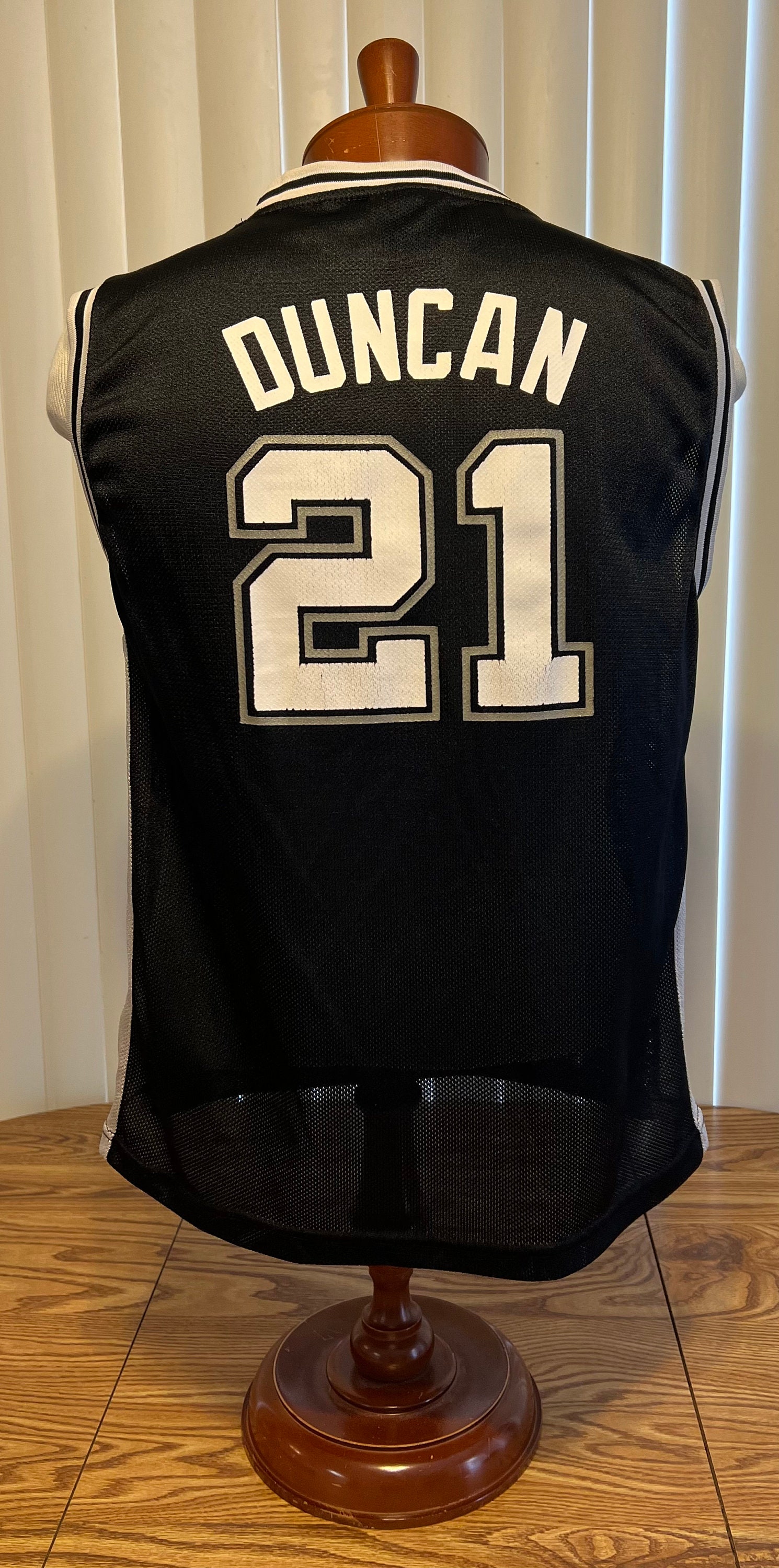 San Antonio Spurs Tim Duncan Adidas ￼3XL Basketball Jersey Black Stitched  Logo