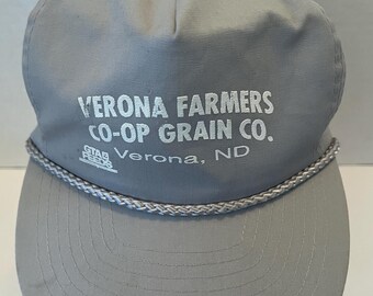 VTG Verona Farmers Co-Op Grain Hat ND Rope Snapback Nissin Trucker Hat Années 80
