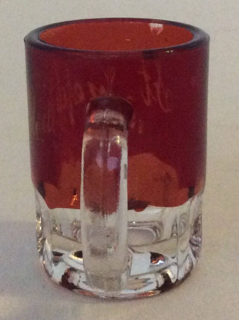 Vintage EAPG Ruby Flash Souvenir Glass Toothpick Holder Etsy