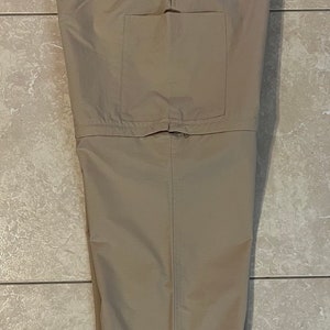 Lands End Womens Convertible Drawstring Hiking Pants Nylon Medium 10-12 Beige