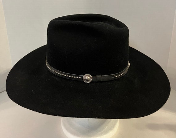 Bradford by Resistol Western Cowboy Hat Black Wool Bead Band Size 7 Etsy