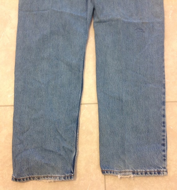 Vintage 90s Levis 505 40x32 Faded Distressed Blue… - image 8