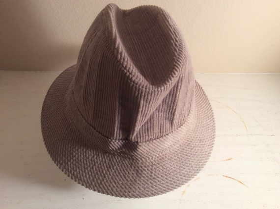 Vintage Young An Gray Corduroy Bucket Fedora Hat … - image 6