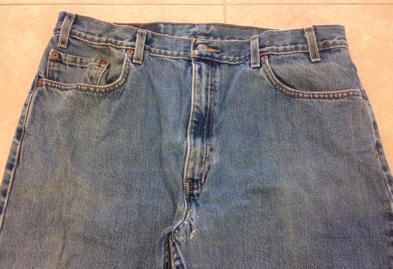 Vintage 90s Levis 505 40x32 Faded Distressed Blue… - image 2