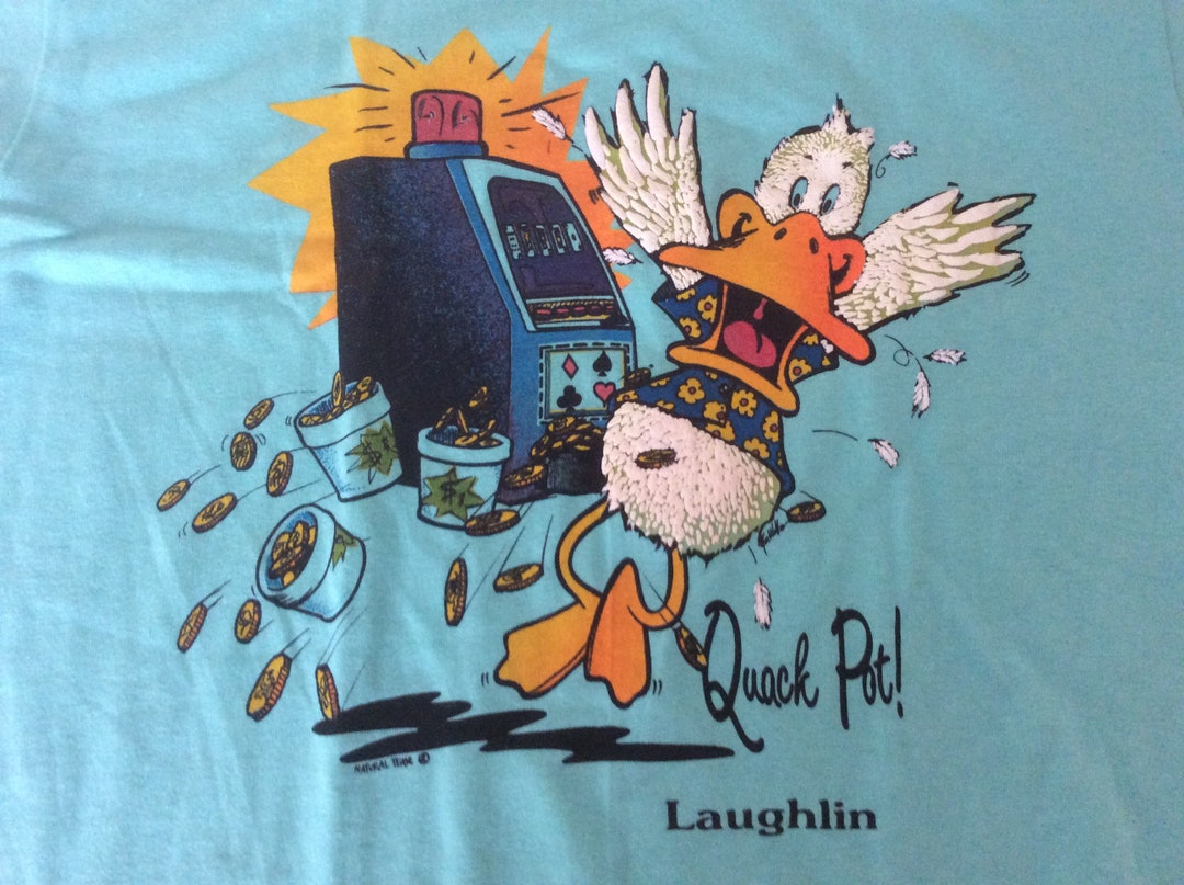 Vintage 90s Laughlin Nevada T Shirt Single Stitch “quack Pot” Green ...
