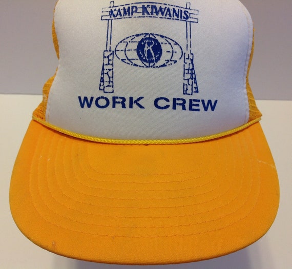 Vintage Kamp Kiwanis Snapback Trucker Hat Yellow … - image 2