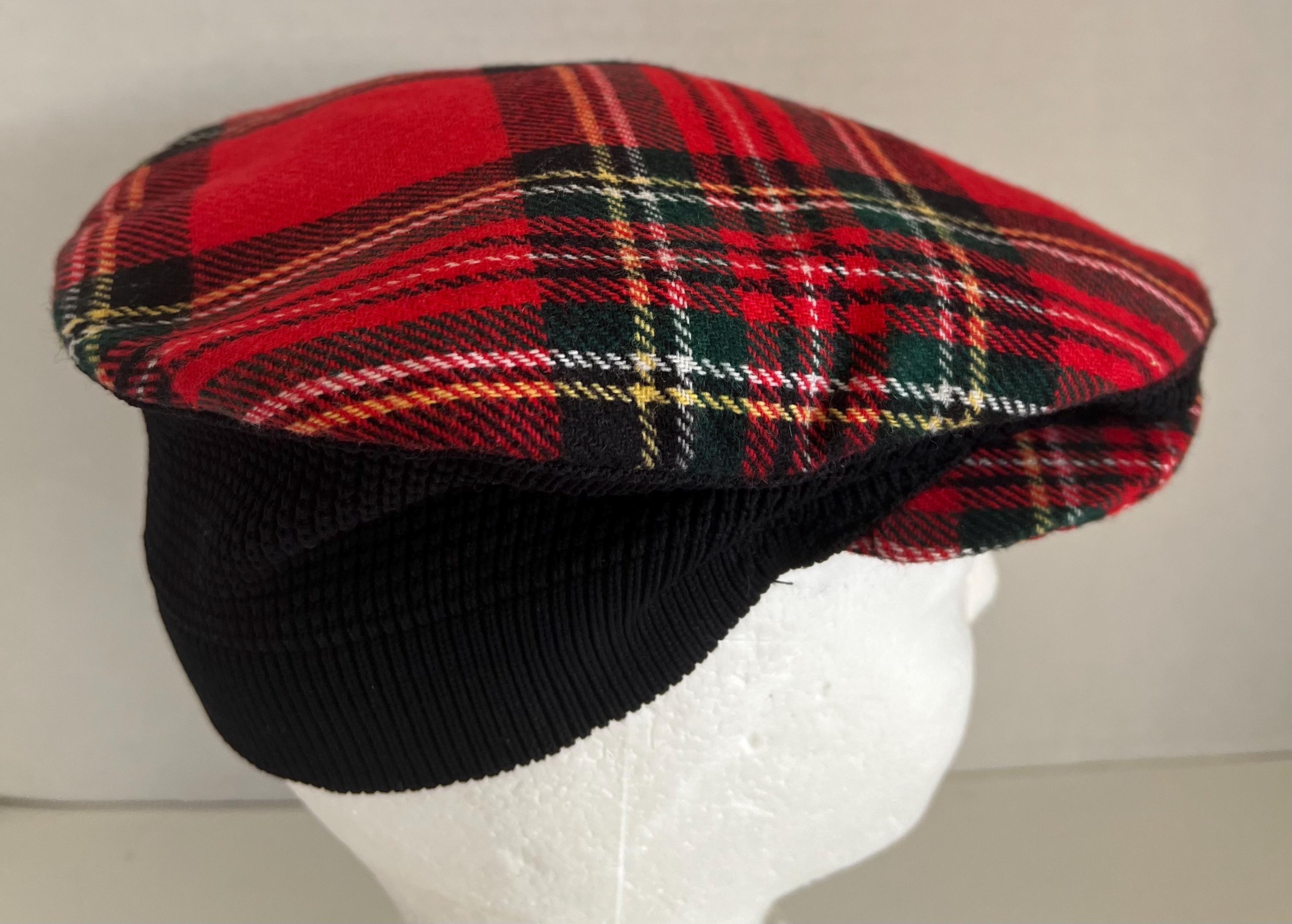 Vintage Pendleton Red Tartan Plaid Newsboy Hat L Prepcore Ivy League Wool Cap Red Plaid Snap Front Newsboy Golf Flat Ivy Cap Hat – Luxury  main image 4