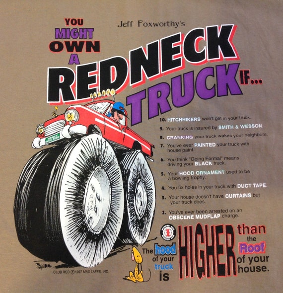 Vintage 90s Jeff Foxworthy Red Neck Truck T Shirt… - image 5