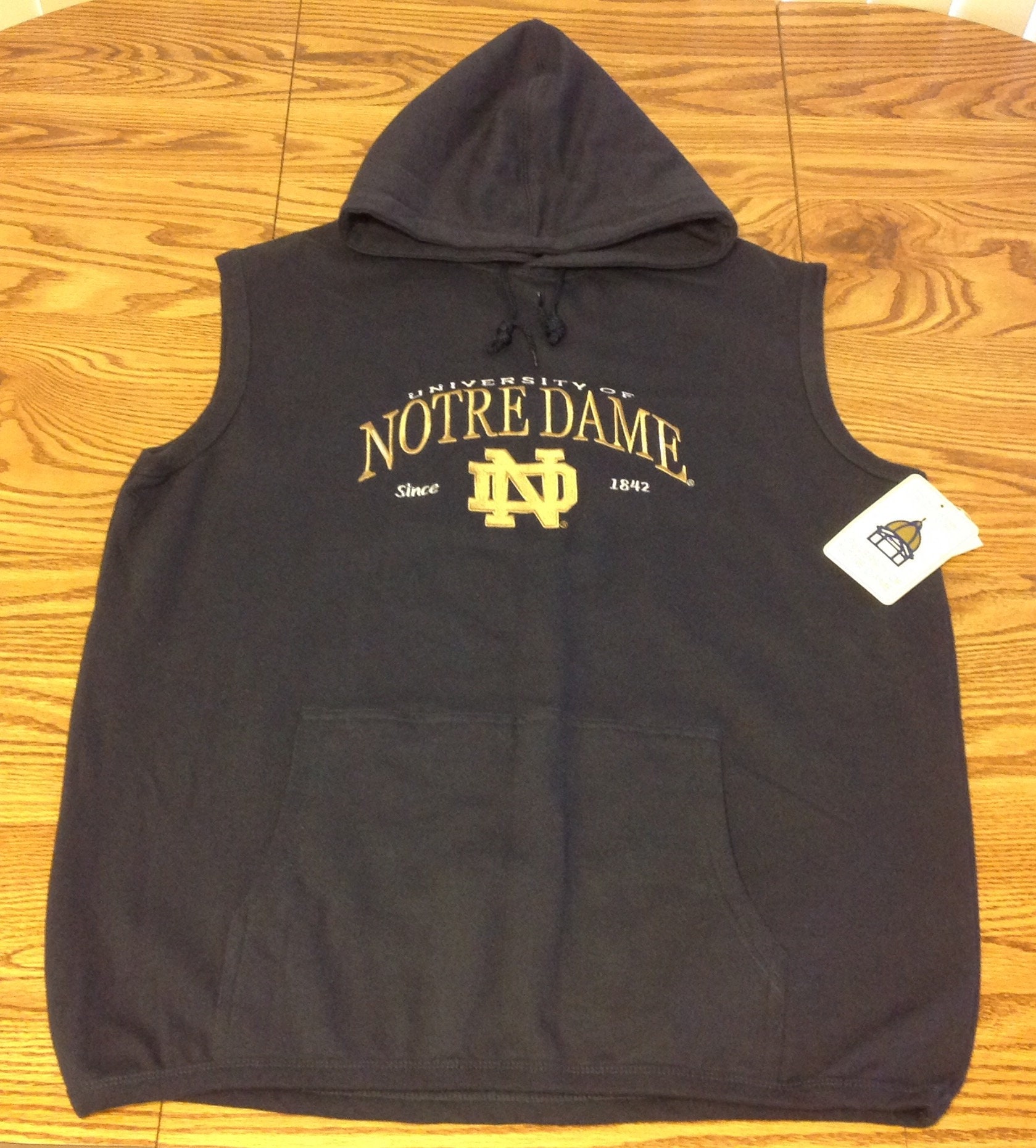 Notre Dame NWT Vintage Sleeveless Hoodie Sweatshirt Blue | Etsy UK