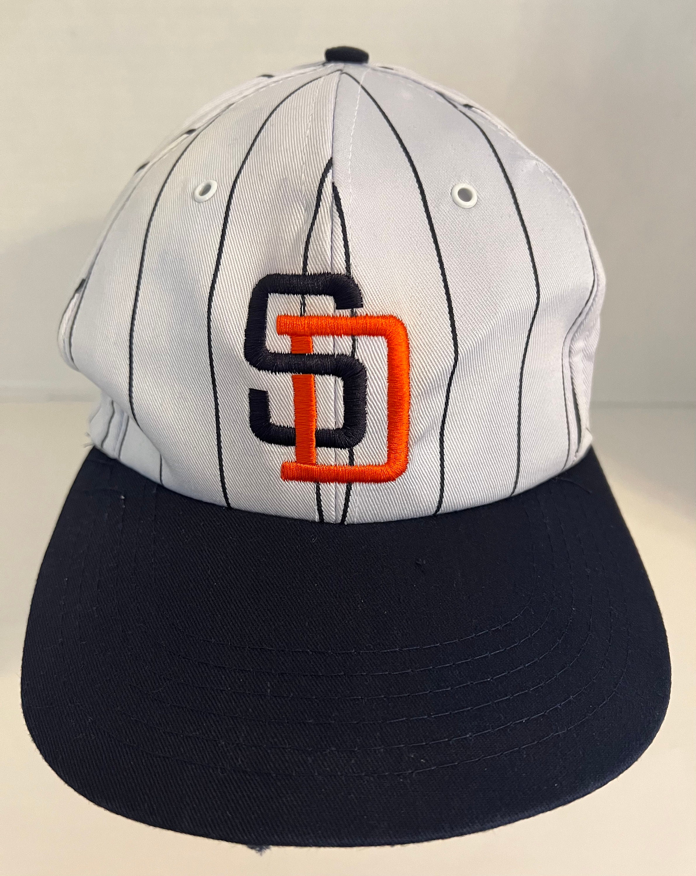 San Diego Padres Hat Snapback Blue Striped SD SGA San Diego Trust & Savings