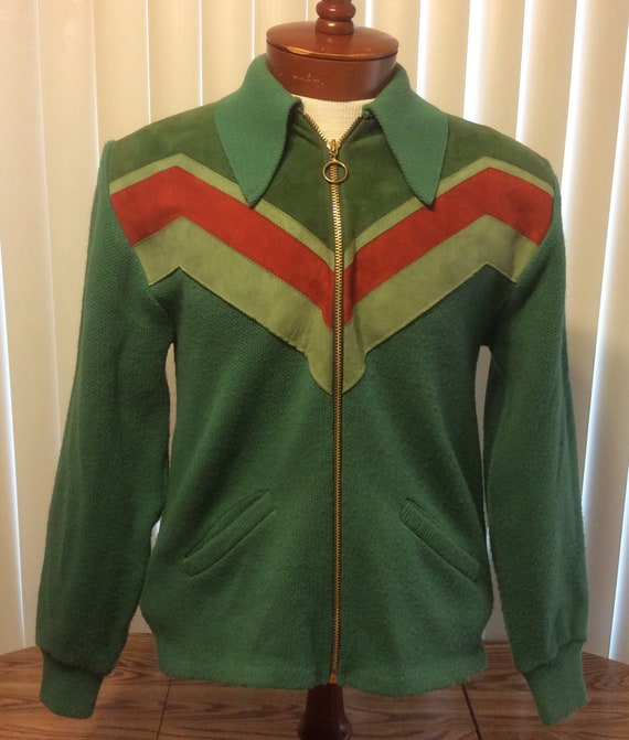 Vintage Rockabilly Orlan Acrylic & Suede Green Red