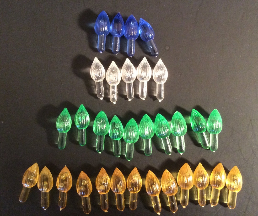 Vintage Ceramic Christmas Tree Plastic Light Peg Replacement Lot of 70