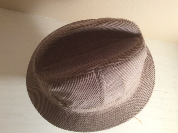 Vintage Young An Gray Corduroy Bucket Fedora Hat … - image 3