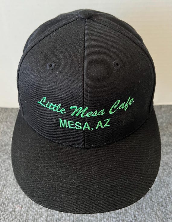 Little Mess Cafe VTG Lids Fitted Hat Black Green … - image 1