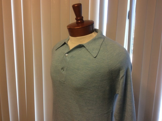 Vintage IZOD Of London Mens Size Medium Blue Henl… - image 8