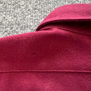 Vtg Pendleton Wool Trail Shirt L Maroon Burgundy Suede Elbow Patch Made In USA image 16