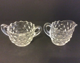 Fostoria American Vintage Elegant Glassware Sugar & Creamer Set