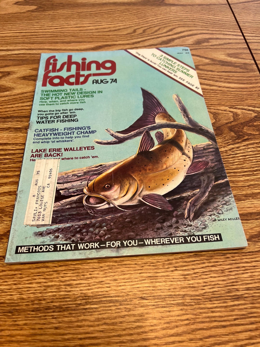 Fishing Facts Magazine August 1974 catfish Fishings Etsy