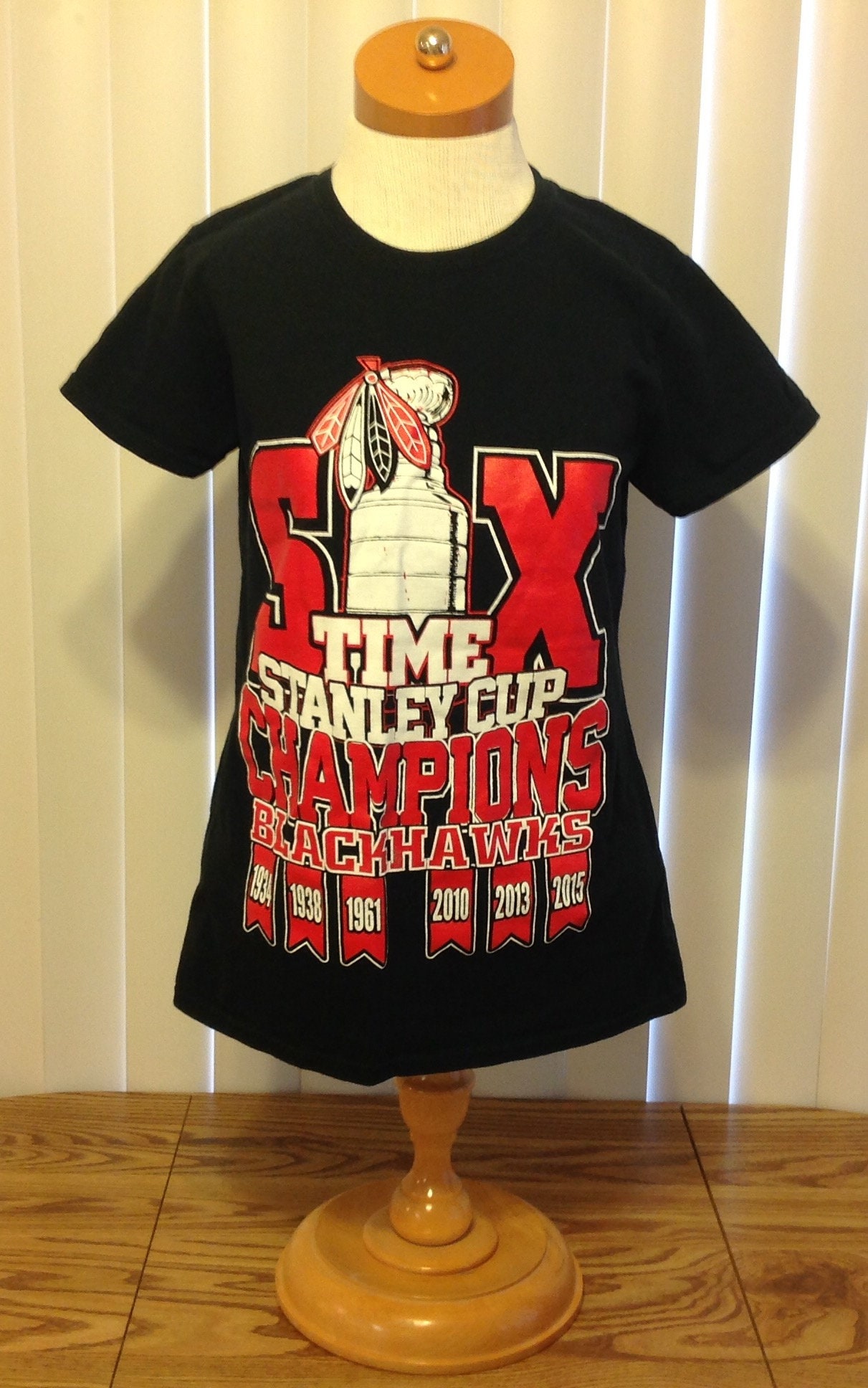 Chicago Blackhawks Stanley Cup Champions 2015 T-Shirt SZ XL NEW Black NHL  Hockey