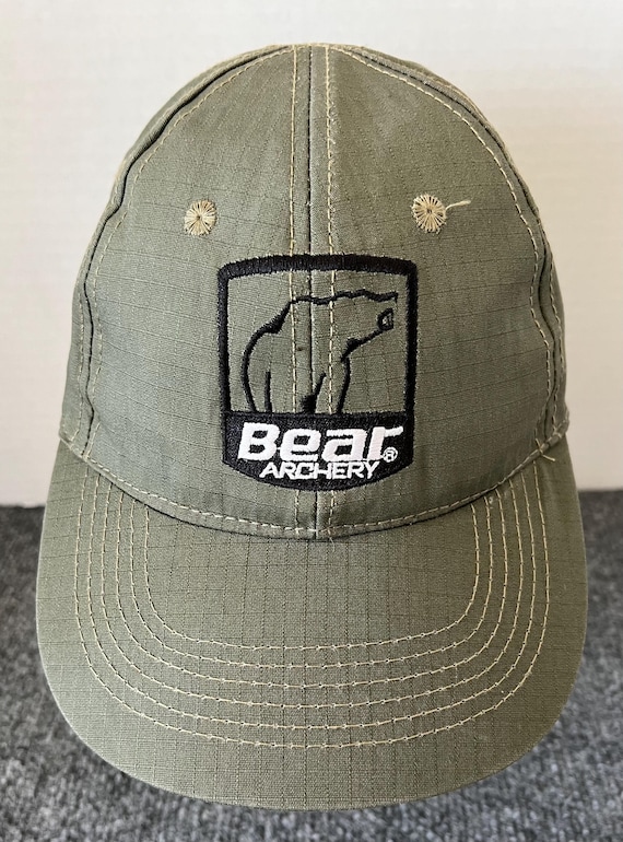 Bear Archery Hat Green Black Bear Embroidered Logo OSFA