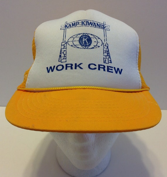 Vintage Kamp Kiwanis Snapback Trucker Hat Yellow … - image 1