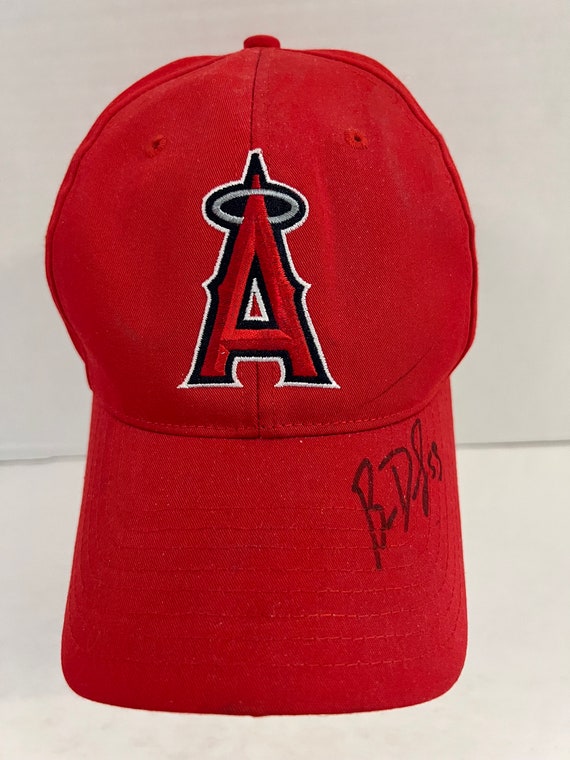 Anaheim Angels Hat Unknown Autograph Red Strap Bac