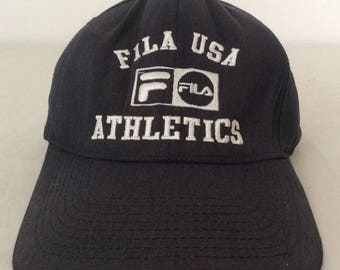 Fila USA Athletics Vintage SnapBack Hat Blue Embroidered Logo