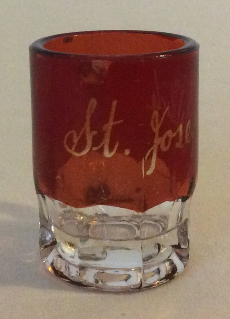 Vintage EAPG Ruby Flash Souvenir Glass Toothpick Holder Etsy