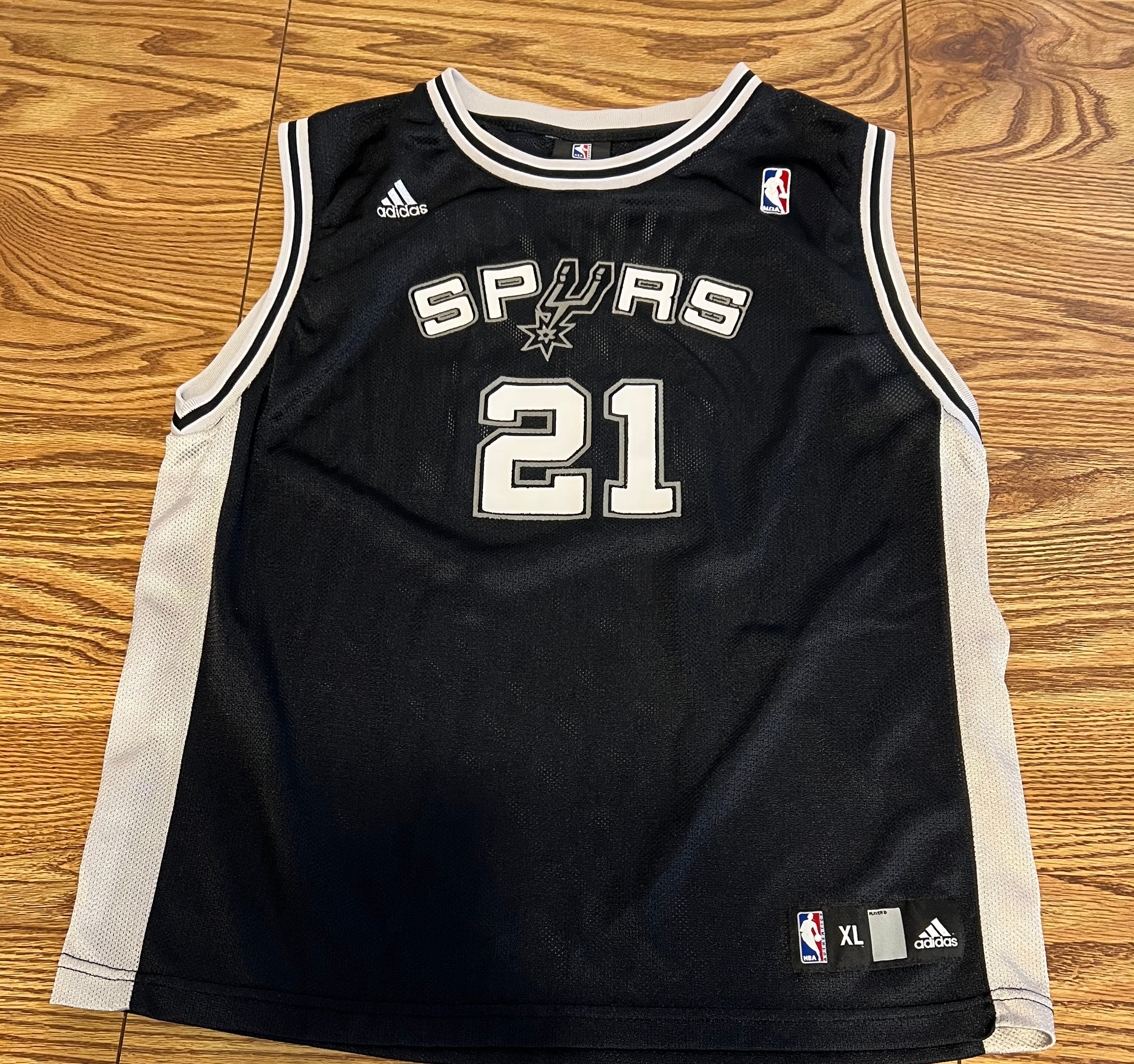 San Antonio Spurs Tim Duncan Adidas ￼3XL Basketball Jersey Black Stitched  Logo