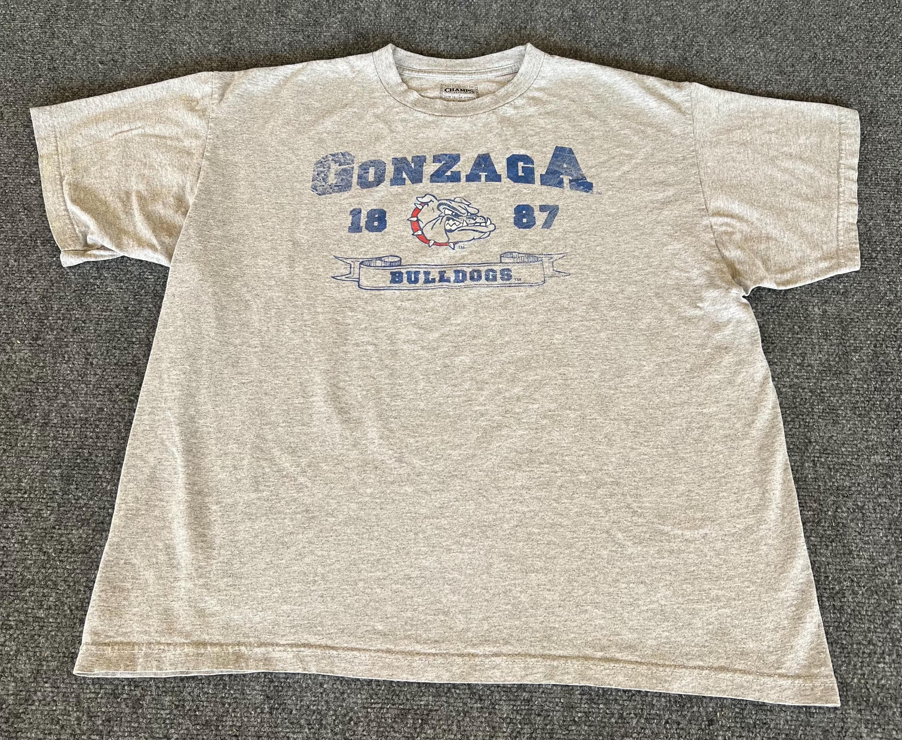 Gonzaga Bulldogs T Shirt Mens XL Y2K Gray Blue Logo Distressed